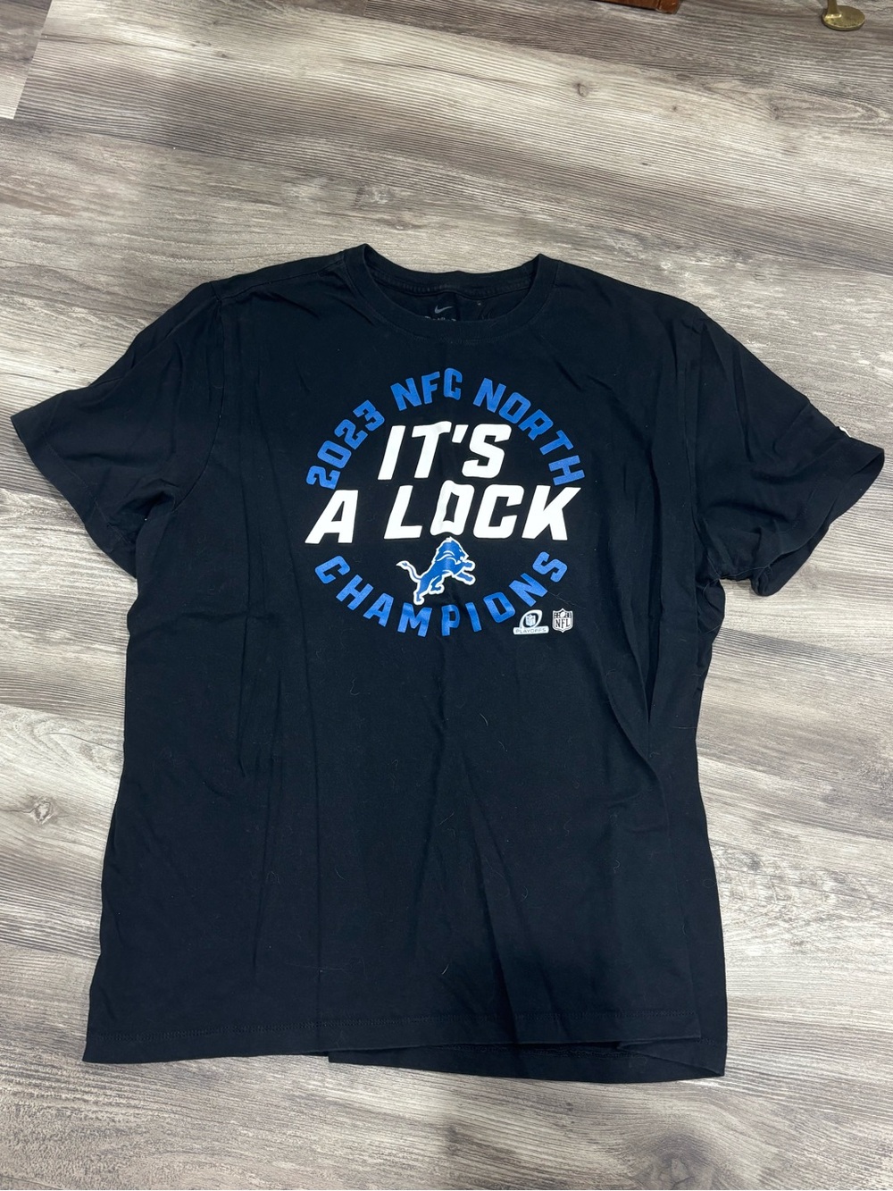 Detroit Lions Nike "It's A Lock" 2023 NFC North Champions Tee